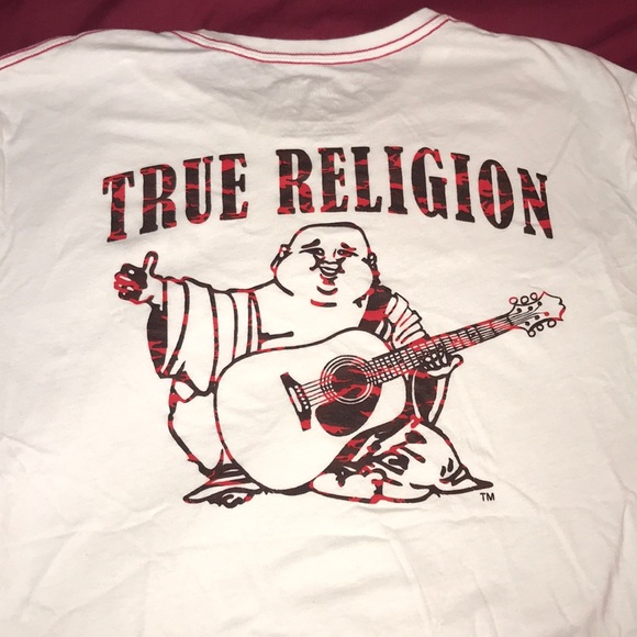Red camo true religion T-shirt - Picture 1 of 2